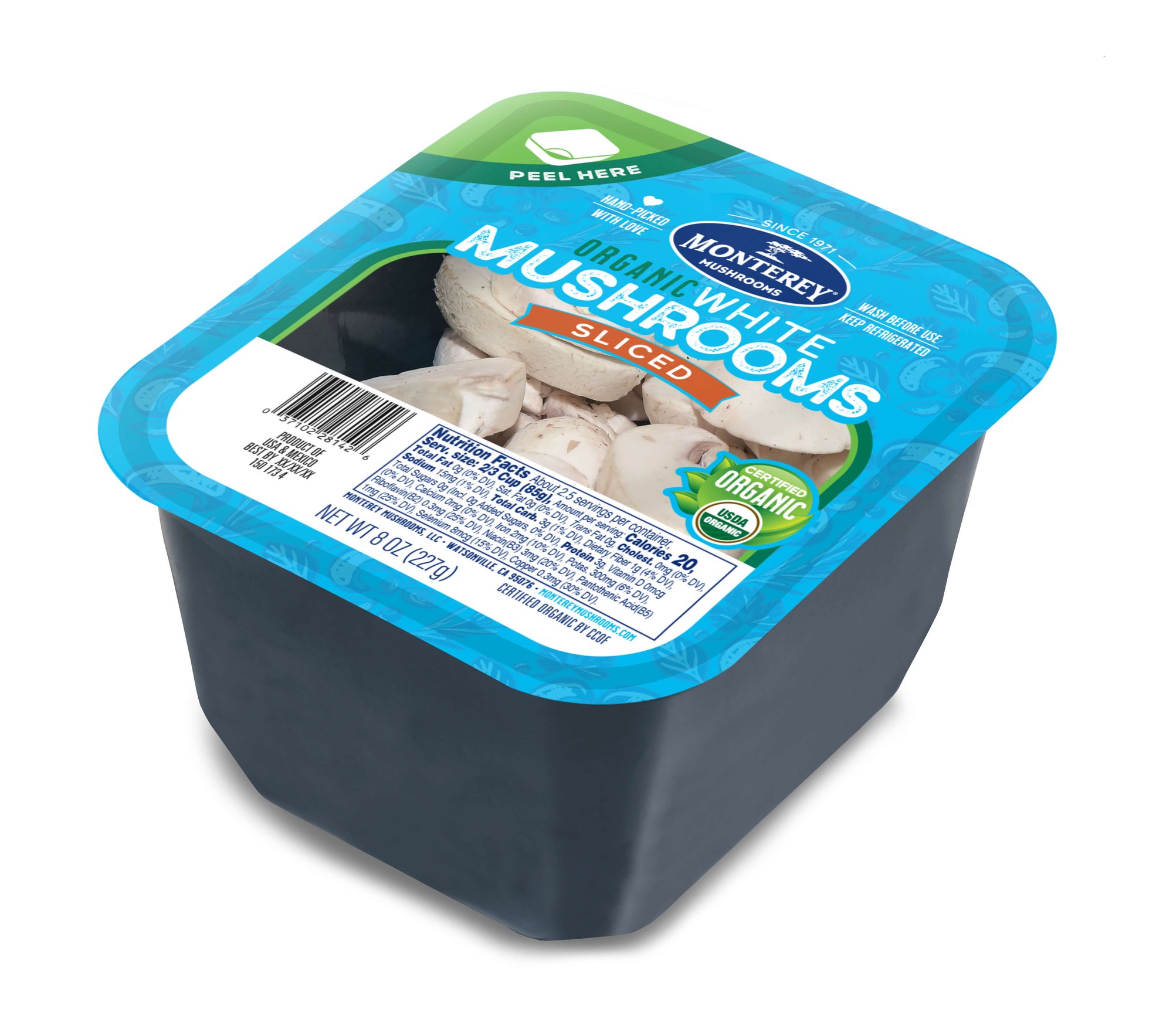 3/4 Angled Organic White Sliced