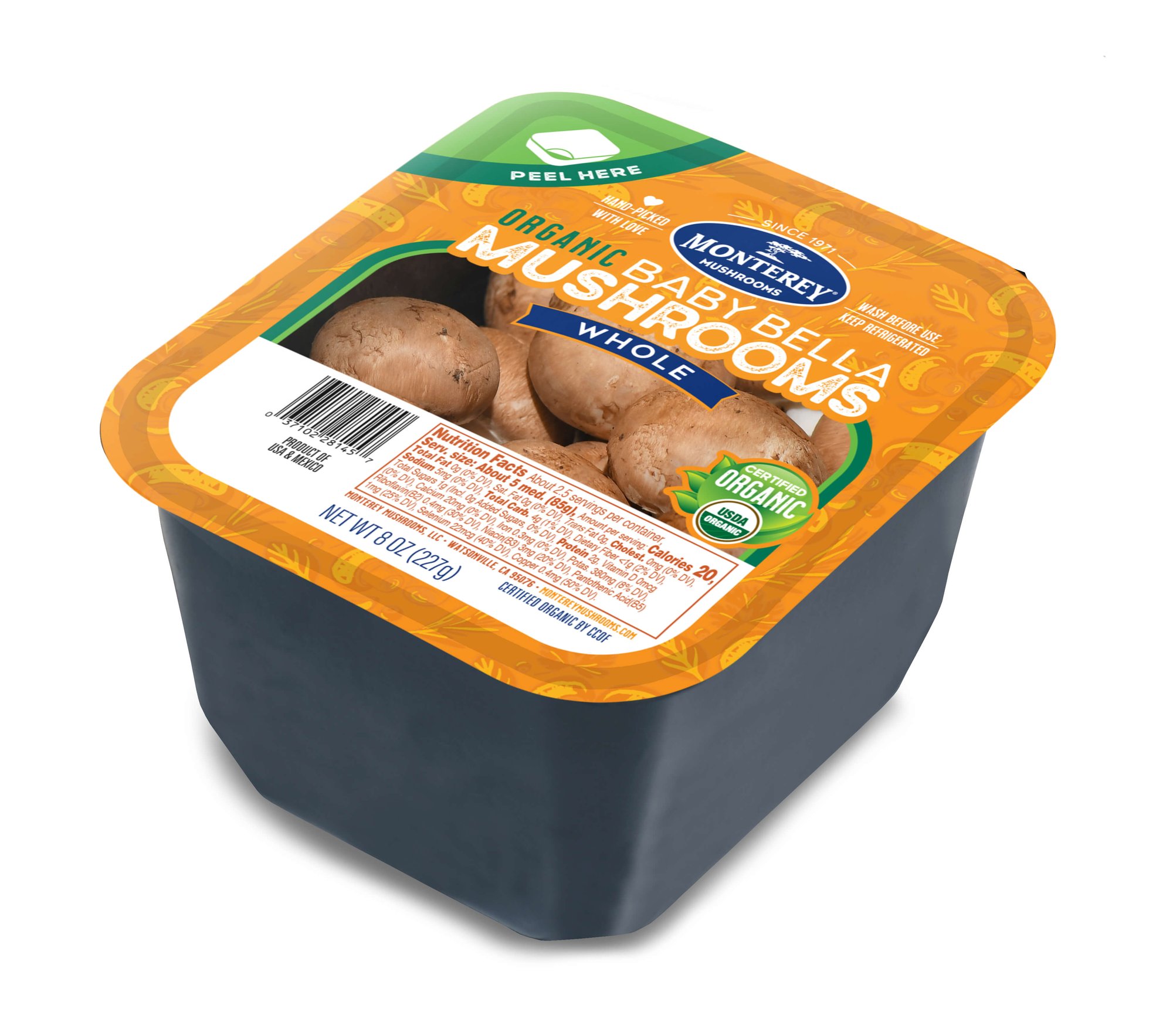 3/4 Angled Organic Baby Bella Whole