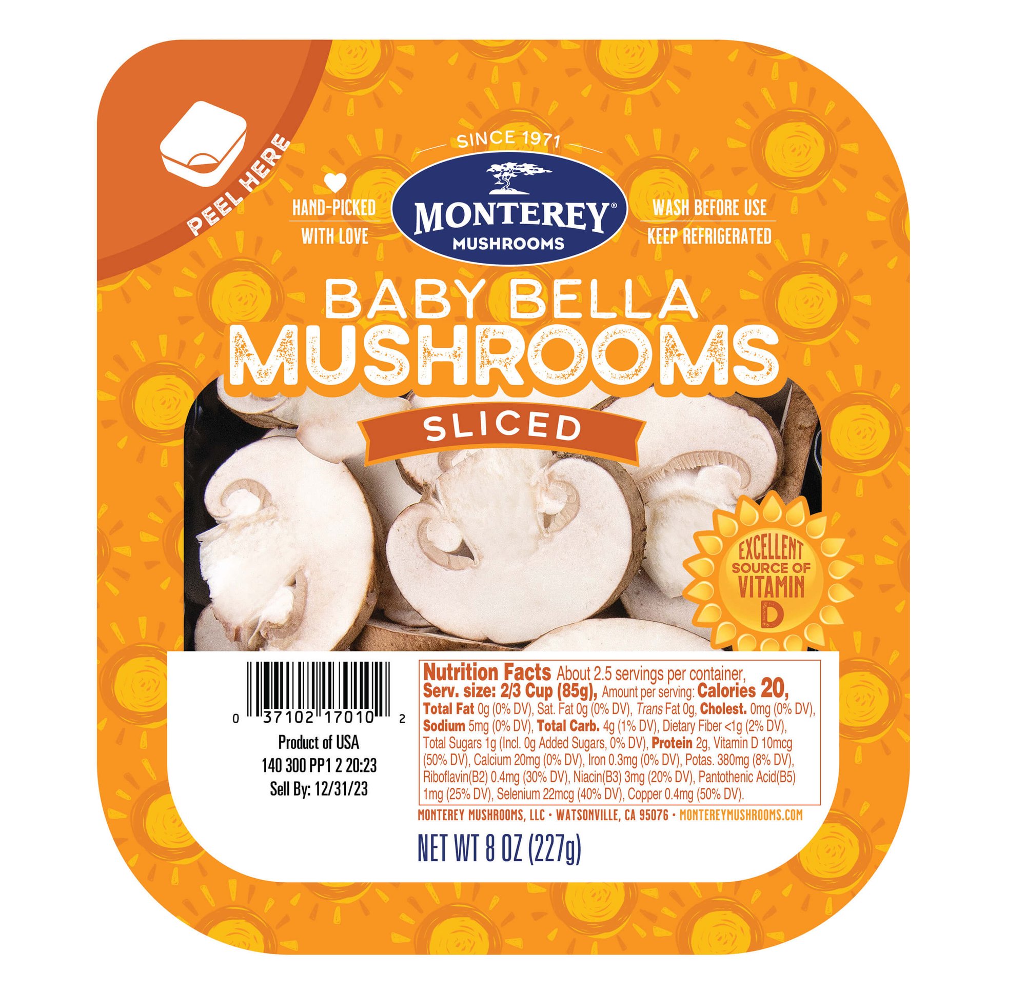Top Seal Baby Bella Sliced Mushrooms