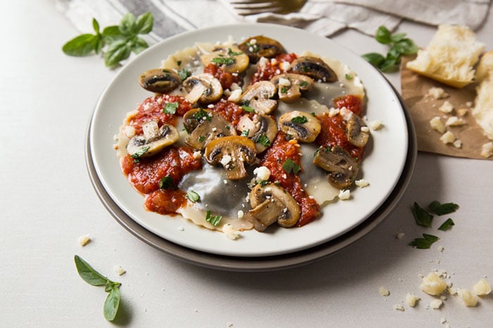 Mushroom-Marinara-Ravioli