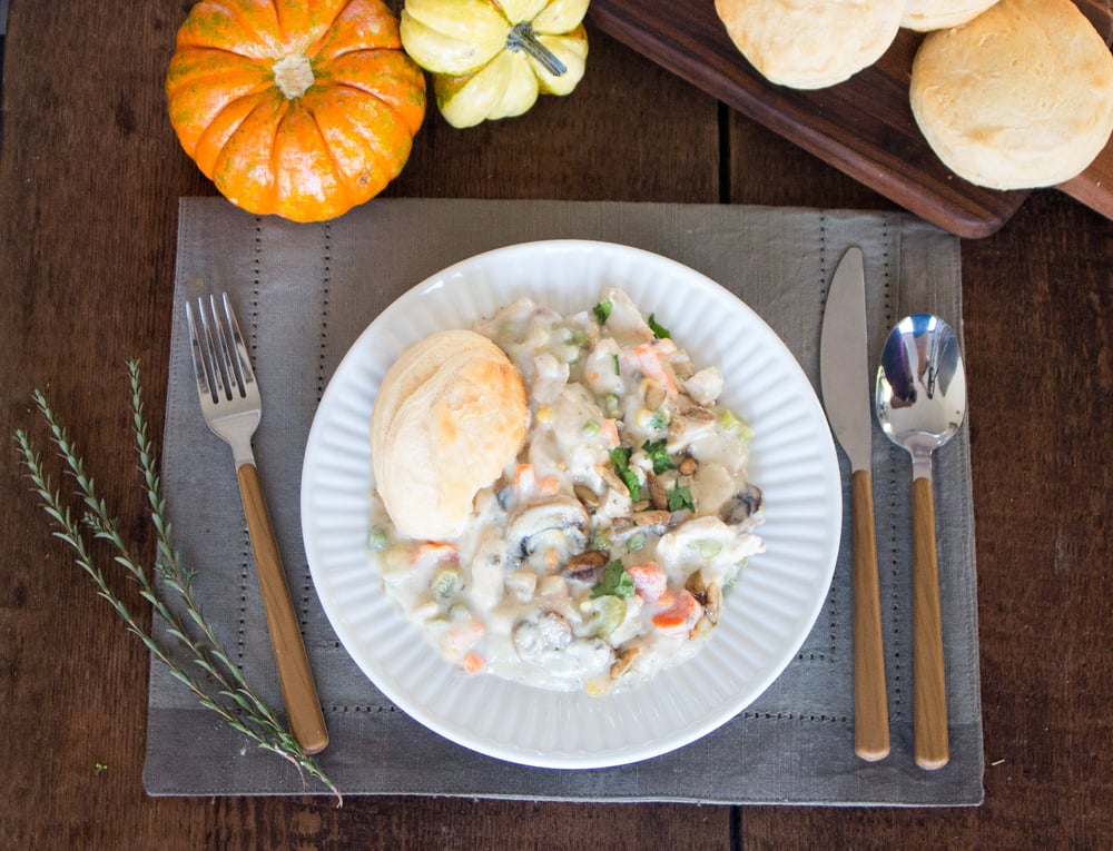 One Pot Chicken & Mushroom Pot Pie 