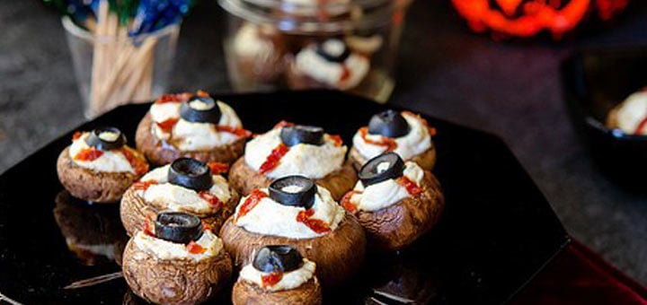 mushroom eyeballs on a plate