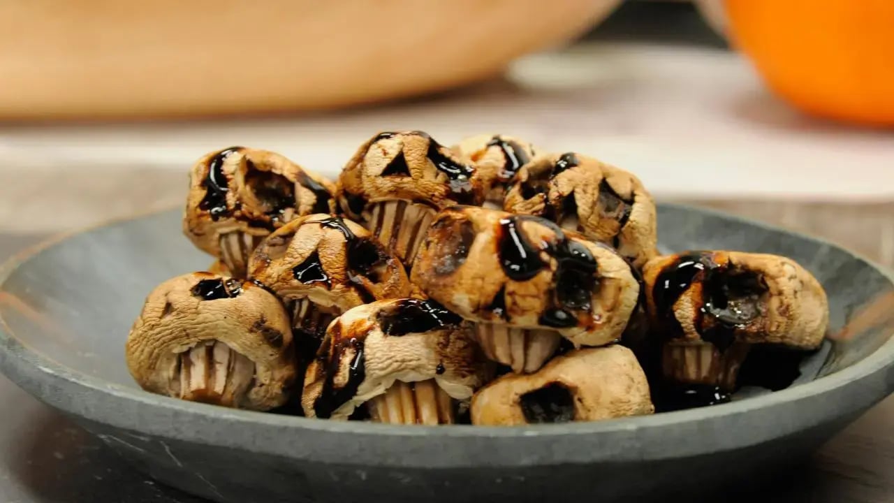 plate of mushroom skulls
