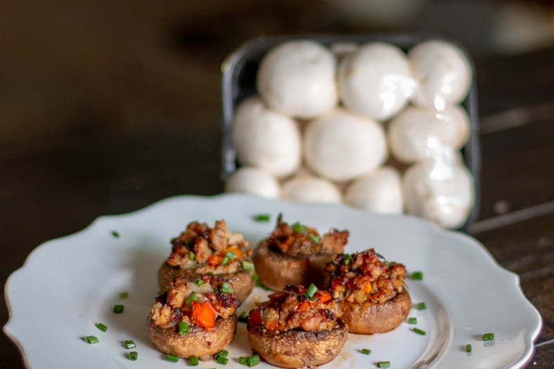 Hot italian stuffed mushrooms