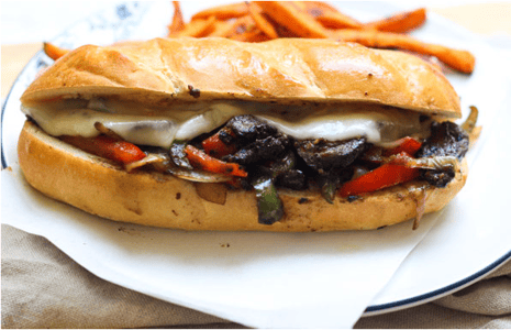 Meatless Portabella Philly Cheesesteak