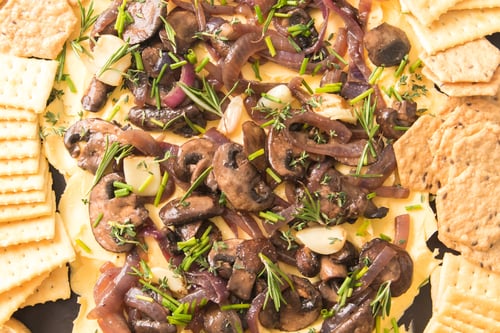 Mushroom and onion butter board