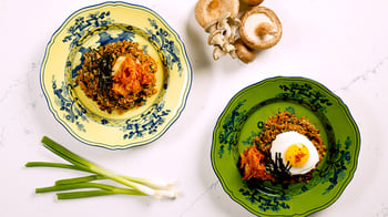 Mushroom Fried Rice with Kimchi