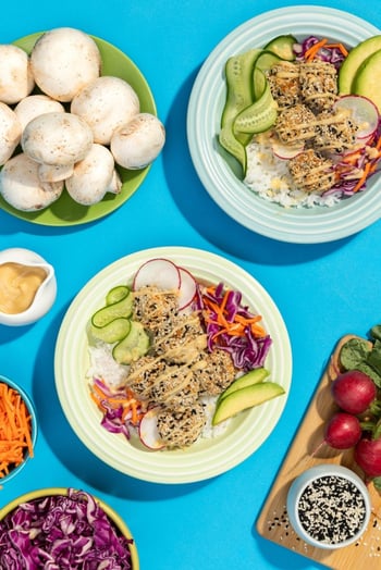 Baked Breaded Mushrooms with Sesame Sauce