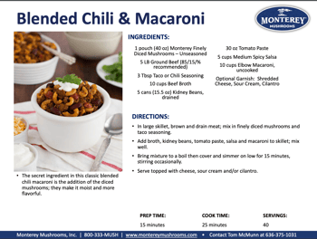 Blended Chili & Macaroni