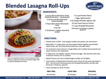 Blended Lasagna Roll-Ups