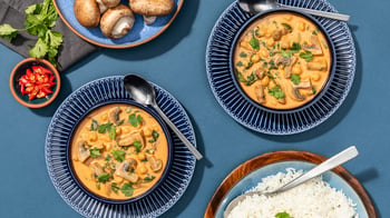Coconut Mushroom Curry with Spinach and Chickpeas