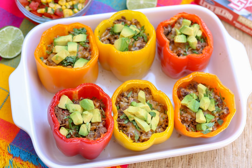 Let's Blend Taco Stuffed Beef and Mushroom Peppers