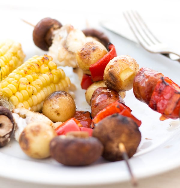 blackened cajun catfish and mushroom kebab recipe