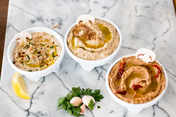 Caramelized onion and mushroom hummus