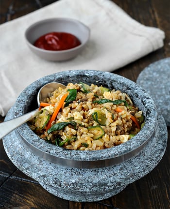 Korean Rice Bowls with Turkey and Mushrooms