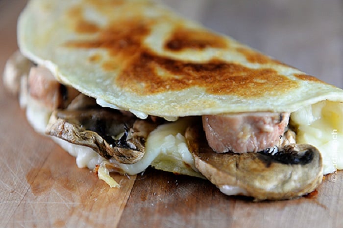 mushroom-chicken-quesadillas