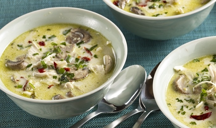 thai style coconut chicken soup